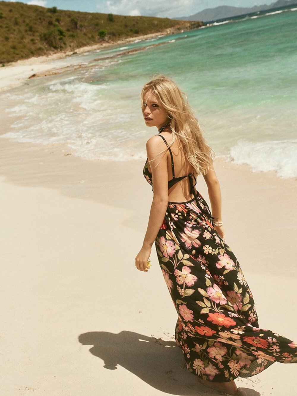 Free People Wisteria Maxi Dress in Dark Combo - NWT sz L - Picture 1 of 10
